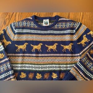 Kiel James Patrick Wool Sweater — Golden Retriever pattern — XXL